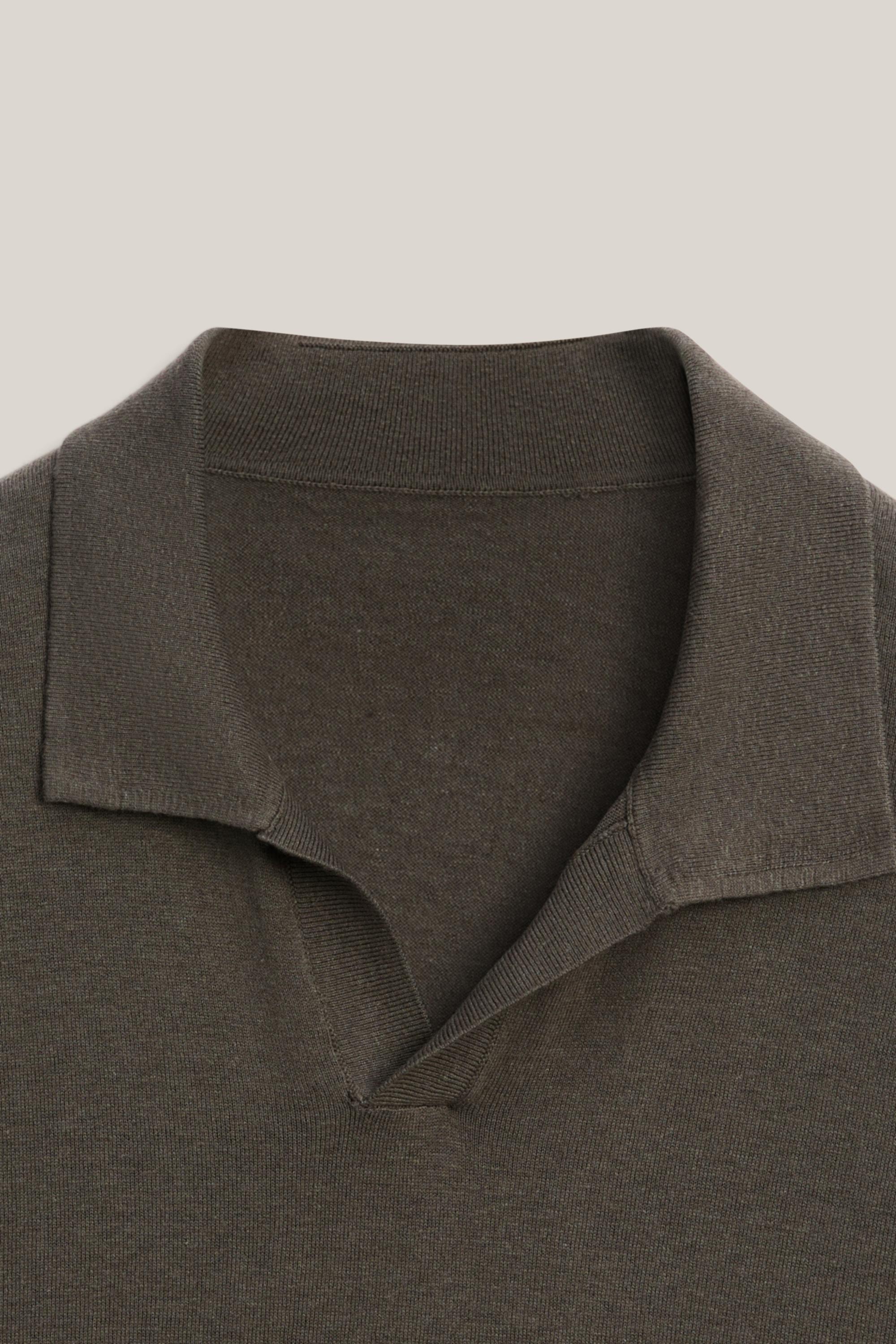 Cotton and linen knit polo sweater - LIMITED EDITION
